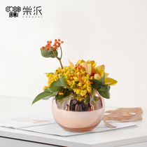 Simulation floral potted bonsai ornaments light luxury wild home living room desktop TV wine cabinet green planting new decorations