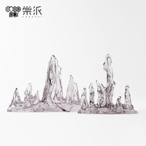 New Chinese transparent rockery sculpture ornament office boggy shelf bookcase backer mountain porch desktop device ornaments