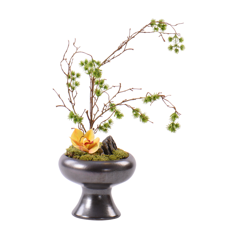 Creative Chinese contracted simulation flower art potted place postmodern sitting room tea table decoration miniascape of ceramic arts and crafts
