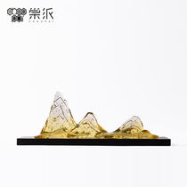 New Chinese transparent resin rockery porch ornaments model house home decoration door entrance cabinet feng shui decoration objects