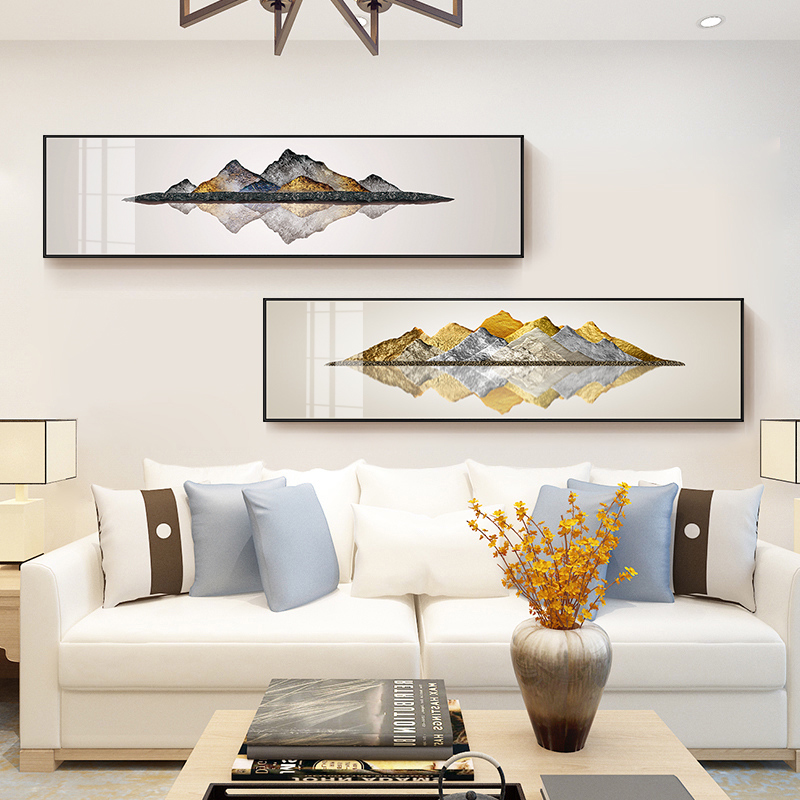 New Chinese style postmodern sitting room crystal porcelain painting landscapes hang a picture of the head of a bed office setting wall adornment backer