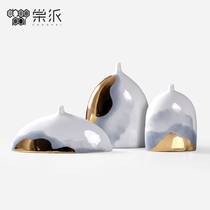 New Chinese light luxury ceramic vase flower flower decoration decoration decoration living room table sales office entrance geometric decoration