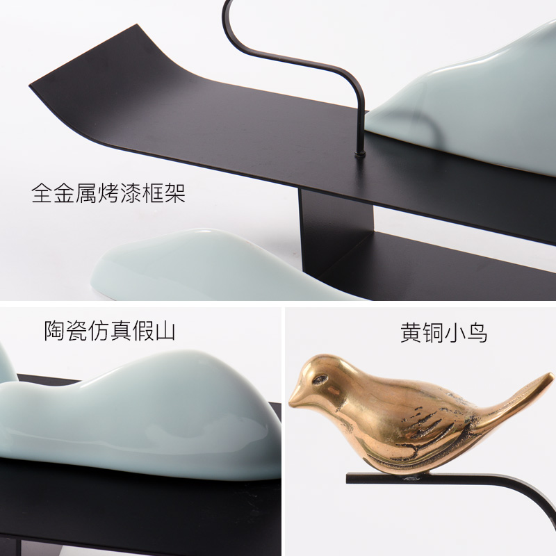 New Chinese style ceramic rockery, wrought iron furnishing articles, the boss 's office side table decoration scene between example in shoe ark, soft outfit
