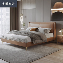 Winter Bear Willpower Light Lavish Minima Leather Bed Modern Small Family Type Double Master Bedroom 1 8 m 1 5 Soft Bag Upscale Leather Bed
