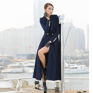 New European and American super-long woolen cloth jacket