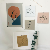 ins style Nordic simple oil painting card cold minimalist Morandi color abstract bed and breakfast photo wall decoration sticker