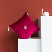 FOMODAY happy word velvet pillow embroidery tassel sofa cushion living room wedding wedding room decoration set