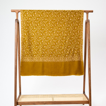 WeinNan WEINAN collection grade golden true silk vine embroidered Kashmiri cashmere handmade shawl scarves 104