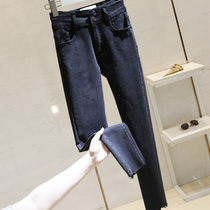 Fashion Ice Black Jeans Children High Waist Display Slim 2020 Autumn Winter New Sashimi Slim Fit 90%