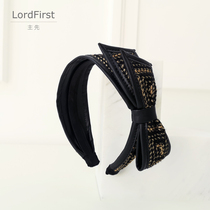 LordFirst designed the French imported small fragrant coarse cloth leather bow hairband headband