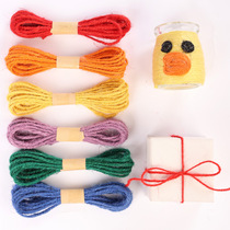 3MM Colored Hemp Rope Nursery School Handwoven Preparation Diy Vase Mesh Bundle Decorative Hemp Thread Retro Rope