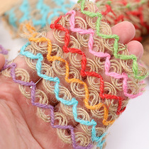 1cm Colour woven hemp rope hollowed linen lace lace lace webbing DIY handmade accessories rope accessories Accessories Material Bag