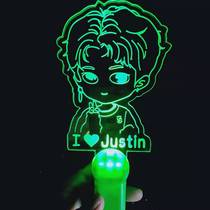 Idol trainee Justin Huang Minghao cartoon hand lamp to map custom luminous handheld concert cheering light card