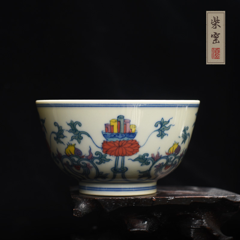 Yihong maintain the master cup single cup of jingdezhen tea service under the glaze colorful hand - drawn scholarly family sample tea cup bowl