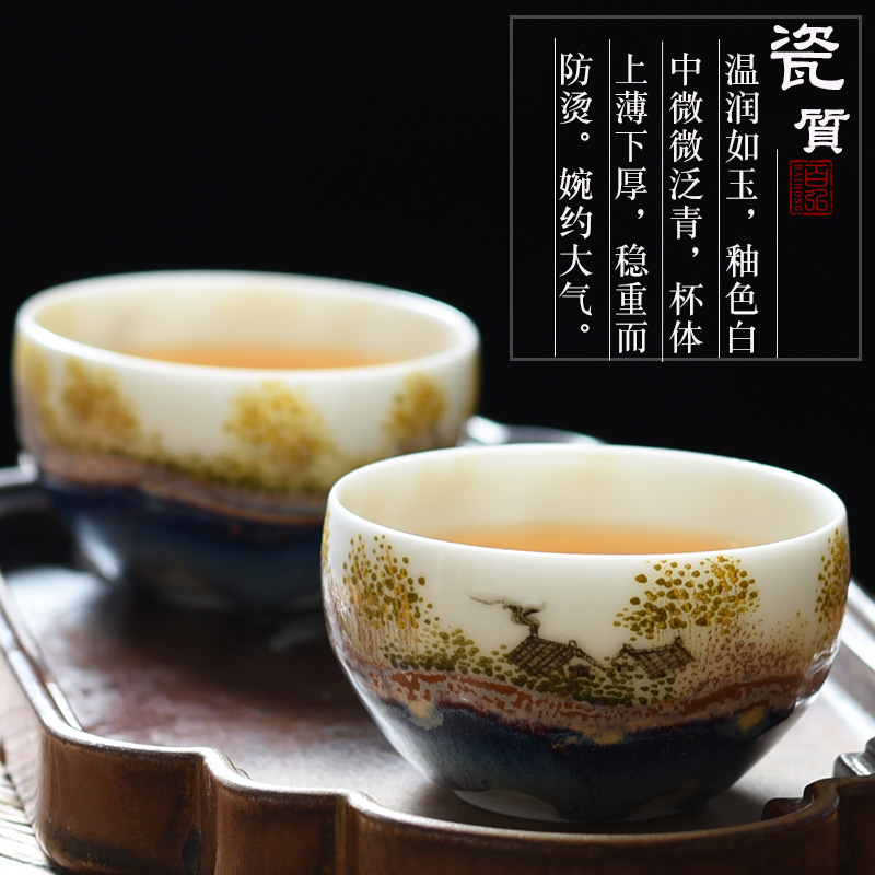 Jingdezhen up sample tea cup master cup single CPU hand - made tat small ceramic cups tea bowl cups