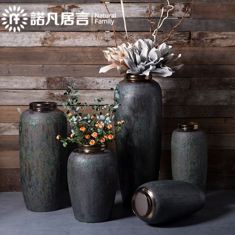 Dried flower vase furnishing articles flower arranging jingdezhen ceramic industry wind restoring ancient ways POTS to big sitting room ground flower implement European style