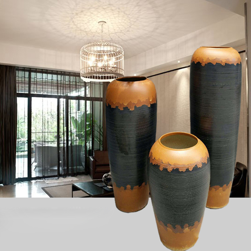 Is suing ceramic clay POTS to the sitting room of large vase household adornment flowers flower implement hotel garden coarse pottery furnishing articles