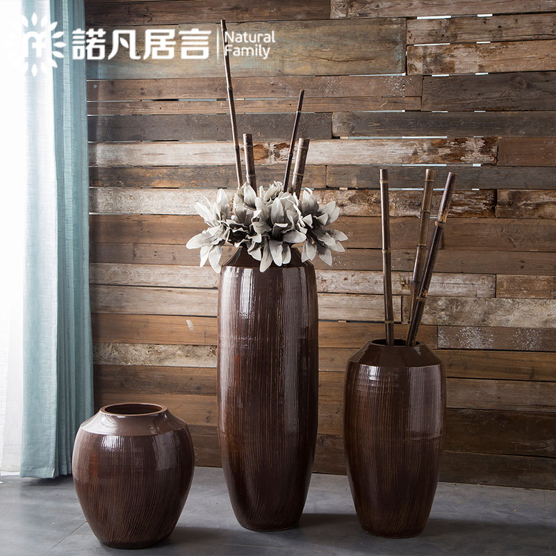 Jingdezhen ceramic vase to restore ancient ways for the old living room hotel villa clubhouse flower arranging landing place decoration decoration