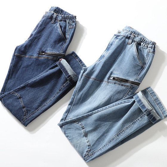 Heavy washing! Motorcycle jeans men's spring thin elastic heavy work old grinding white multi-pocket foot pants
Heavy washing! Motorcycle jeans men's spring thin elastic heavy work old grinding white multi-pocket foot pants