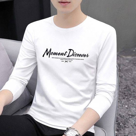 Long-sleeved printed T-shirt men's 2025 new slim base shirt men's trendy letters T-shirt tops
Long-sleeved printed T-shirt men's 2025 new slim base shirt men's trendy letters T-shirt tops