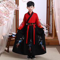 (Hanfu) Spring and Autumn Childrens Mens Ancient Costs Super Fairy Chinese Style Tang Clothes Ancient Boys Set Performance Costs