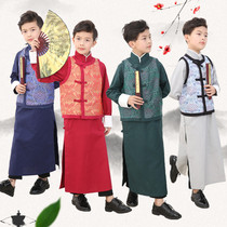 Male children xiang sheng fu gown Republic gown robes fu gu zhuang childrens clothing Tang suit Chinese style costumes Hanfu