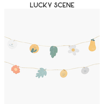 (Auspicious props) Gift packaging hanging card Fruit Sen Female literary fresh cute bunting party Birthday