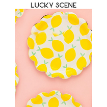(Auspicious Props) lemon paper tray cuppaper paper paper paper towels suit for afternoon tea birthday wedding dress with arranged dessert table
