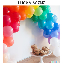 (Auspicious props) balloon chain Festival Party anniversary birthday decoration macaron event rainbow latex