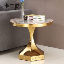 Kali Wei Marble Dining Table Stainless Steel Corner Marbles Round Table Round Table Tea Table