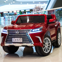 Oversized childrens electric car Lexus four-wheel remote control four-wheel drive off-road baby car double toy can sit people