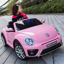 Beetle childrens electric car four-wheeled remote control toy car can sit on the baby child battery car charging sports car