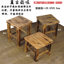 Cartoon solid wood small bench children hand wash Ikea square stool for shoes on foot short stool Home Economy Non-plastic