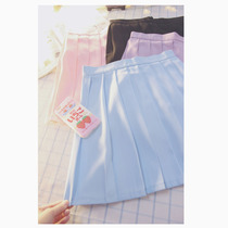 Multi-color Japanese solid color wild JK uniform pleated skirt student High waist skirt soft girl Wind Autumn skirt