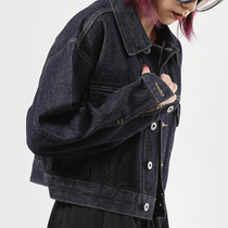 14OZ Lady Loose TYPE Red Ear Tannin Jacket Retro Tooling Short water washed denim jacket narrow amplitude MB