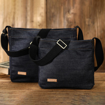 Original design Handmade by hand Red Ear Tannen Primary Color Cattle Cowdenim Cowboy Bag Lacquered single shoulder inclined satchel bag