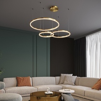 Living room chandelier modern simple master bedroom lamp Tmall Genie ring led creative minimalist Nordic light luxury lamps