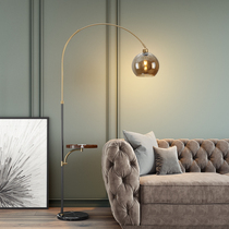 Nordic fishing floor lamp living room bed head light luxury simple modern shelf sofa side vertical table lamp