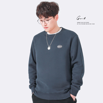 GWIT 400g heavy fine grain fleece winter New loose jumper plus velvet padded bottom round neck sweater men