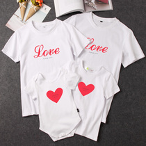 Baby Kiss a family of three-four-mouth summer clothing short sleeve 2022 new fashion mother-daughter woman dress Korean version t-shirt