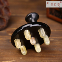 Shampoo comb pure massage comb natural white horn comb round trumpet head anti-meridian comb scalp hair loss home
