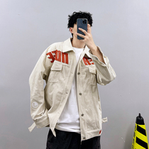 PGUP STUDIO SPRING TIDE CARD HIGH STREET RETRO-STICK LEATHER EMBROIDERY LOOSE CARD ITS LAMP COVET JACKET JACKET MAN