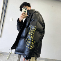 PGUP STUDIO winter National Tide brand fried street thick embroidery stand collar leather cotton jacket down cotton jacket men