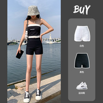 Black tight bottoming shorts Women summer wear thin belly top lift hot pants 2021 new non-curled yoga pants