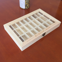 Solid Wood Mineral Rock Specimen Box Crystal Raw Stone Pendulum Piece Geological Teaching Specimen Display Case Multi-G Jewellery Collection