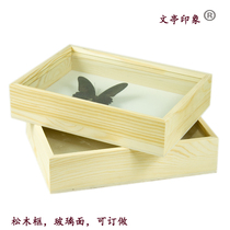 Pine Wood 29 * 21 *5 5cm Solid Wood Insect Specimen Box Butterfly Transparent Plant Ore Display Case Bug Census