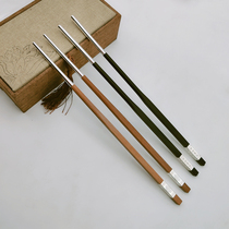 S999 foot silver chopsticks ebony practical anti-scalding sterling silver solid wood chopsticks set gift silver tableware