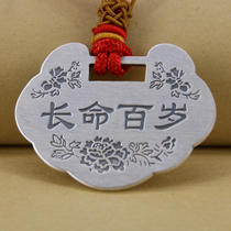 Lettering custom 999 sterling silver long life lock baby silver bracelet baby safe lock necklace silver jewelry women full moon gift