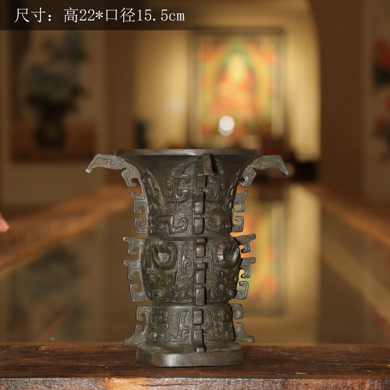 銅器 何尊博古架  装飾品 現代工芸品  美術品 置物 銅器 何尊博古架 装飾品 現代工芸品 美術品 置物 - メルカリ