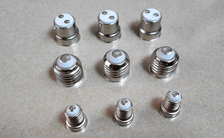 e27b22e14铁镀镍免焊灯头led节能灯白炽灯螺口卡口灯口灯具配件